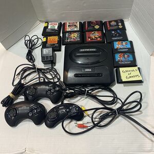 Sega Genesis MK-1631 Console Lot W/ 11 Games 3 Controllers Everything Is Working